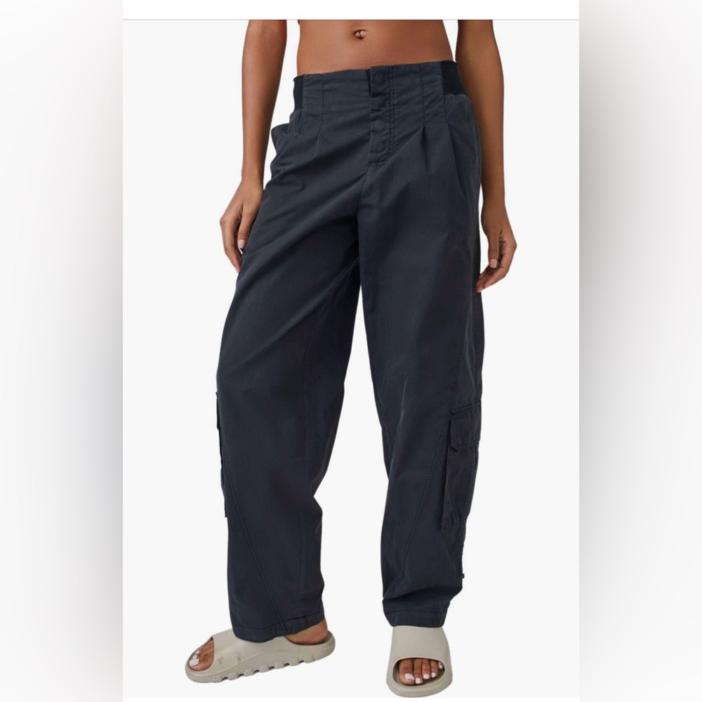 Free People Movement, black cargo pants, new